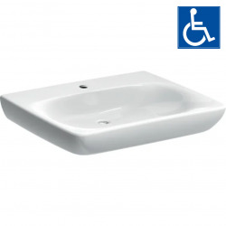 Geberit Selnova Comfort Lavabo PMR 650x550 mm avec perçage pour robinetterie, Blanc (500.188.01.1)