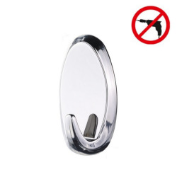 Tesa  Powerstrips 2 grands crochets, chrome, pose facile sans perçage (58050-00101-00)