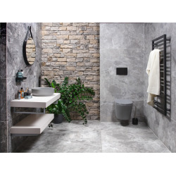  WC suspendu Infinitio gris mat sans bride et fixations invisibles + abattant frein de chute (GreyInfinitio)