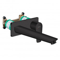 Hansgrohe Talis E Set Mitigeur monocommande lavabo encastré mural Noir mat, Bonde à écoulement libre, Corps encastré 71734670-SET