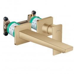 Hansgrohe Metropol Set Mitigeur lavabo encastré mural Bronze brossé + Bonde à écoulement libre + Corps encastré (32526140-SET)