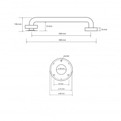 BEMETA Barre d’appui murale PMR HELP – 50 cm – acier inoxydable Bemeta Inox  (301100501)