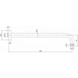 STICK Bras de douche 40cm, Noir mat, Acier inoxydable (ZSOF034NO)