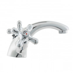 Ricordi Mélangeur de lavabo avec tirette et bonde, Design vintage, Chrome (IR075)