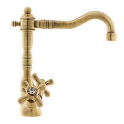 Ricordi Mélangeur XL de lavabo  avec tirette et bonde, Design vintage, Bronze (IR085BR)