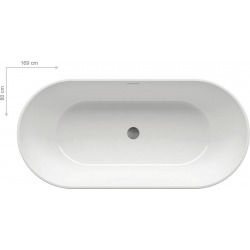 Freedom O 170 x 80 cm Baignoire îlot en acrylique, sans pieds, blanc (XC00100020)