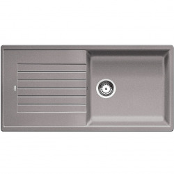 Blanco ZIA XL 6 S  - évier composite de granit  SILGRANIT PuraDur II, simple bac XL avec égouttoir, couleur aluminium