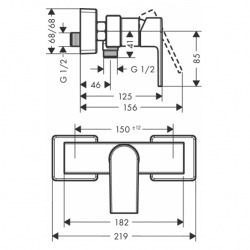 Vernis Shape Mitigeur de douche avec cartouche en céramique, Chrome (71650000)
