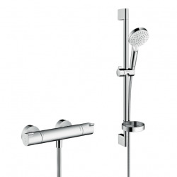 Hansgrohe Ecostat Pack Mitigeur Thermostatique + Set de douche Crometta Vario avec porte-savon (13211000-Crometta2)