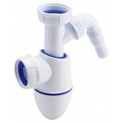 Nicoll Easyphon Siphon avec joint comprimé pour évier, avec raccord pour lave-vaisselle (LM-0224408)