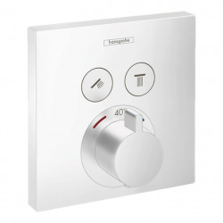Hansgrohe Set de finition ShowerSelect pour mitigeur thermostatique encastré avec 2 fonctions, Blanc mat (15763700)