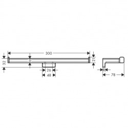 AddStoris Porte papier toilette double 300 mm, Chrome (41748000)