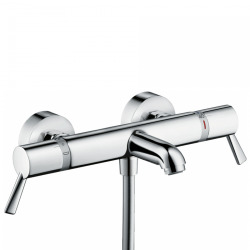 Hansgrohe Ecostat Comfort Care Mitigeur Thermostatique bain/douche PMR avec poignées extra longues, Chrome (13115000)