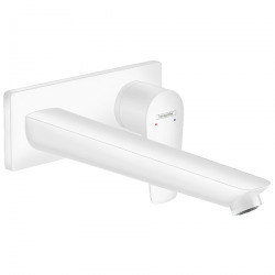 Hansgrohe Talis E Mitigeur de lavabo encastré mural blanc mat, bec 225mm, bonde à écoulement libre (71734700)