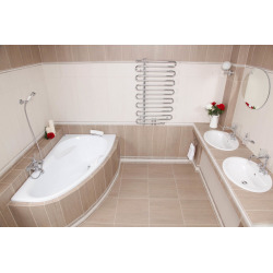 140 x 95 cm Luiza baignoire d'angle gain de place, orientation droite en acrylique, sans pieds, blanc (LU1400P)