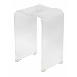 Swiss Aqua Technologies Tabouret ergonomique de salle de bain avec pieds antidérapants, Transparent, PMR (SATSTOLPLASTT)