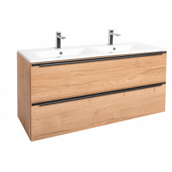 Naturel Meuble de salle de bain avec double vasque Naturel Nobia 120x60x46 cm Chêne Sierra (NOBIA120ZDS)