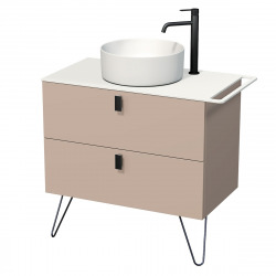  Meuble de salle de bain sous vasque avec porte serviette Naturel Art Déco 88x55x45 cm Rose beige (ARTDECO80RBBU)