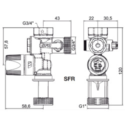  SFR® Groupe de sécurité standard pour chauffe-eau, Raccordement femelle Ø 3/4” (2252550)