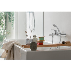 Blues Mitigeur monocommande bain-douche mural + Douchette à 1 jet et flexible 150 cm, Chrome (BS101110CR)