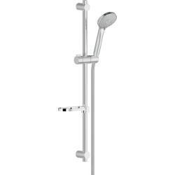 Nobili Set de douche avec douchette 3 jets + Barre de douche réglable max 66cm + Porte savon amovible, Chrome (AD140/61CR)