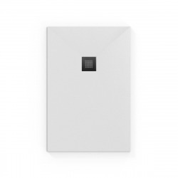 Swiss Aqua Technologies Alek Receveur de douche rectangulaire 120x80cm avec siphon, en marbre coulé, Blanc (SATALEK12080B-S)