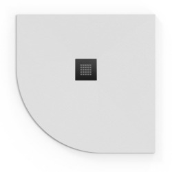 Swiss Aqua Technologies Alek Receveur de douche quart de cercle 90x90cm avec siphon, en marbre coulé, Blanc (SATALEK90SB-S)