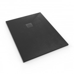B-Way Receveur de douche rectangulaire 120x90 avec siphon, en marbre coulé, Noir (SATALEK12090-S)