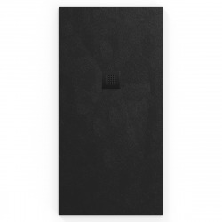 Swiss Aqua Technologies B-Way Receveur rectangulaire 160x90cm avec siphon, en marbre coulé, Noir (SATALEK16090-S)