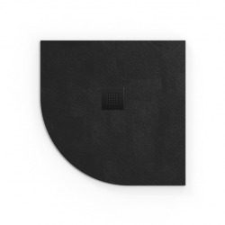 Swiss Aqua Technologies B-Way Receveur de douche quart de rond 90x90cm avec siphon, en marbre coulé, Noir (SATALEK90S-S)