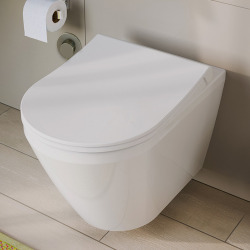 Pack Bâti-support Duofix 112cm + WC sans bride Integra + Abattant softclose + Plaque blanche (IntegraRimlessGeb3)