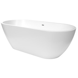 Swiss Aqua Technologies Dua 170 x 75 cm Baignoire îlot en acrylique + Siphon, sans pieds, blanc (SATDUA1700)