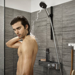  Pulsify Select Relaxation Douchette à main XXL Performance 105mm avec 3 jets EcoSmart 9l/min, Noir mat (24111670)