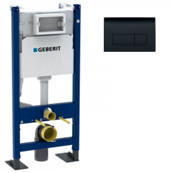 Pack WC Bâti-autoportant Duofix pour WC suspendu, avec réservoir à encastrer Delta 12cm + Plaque de déclenchement DELTA50, Blanc