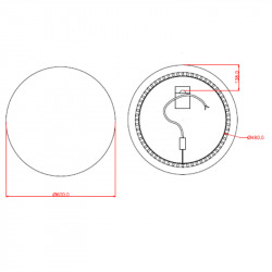Iluxit Miroir rond avec éclairage LED, 60x60 cm, résitance à l'eau IP44 (ZIL60KLED)
