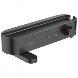Hansgrohe ShowerTablet Select Mitigeur thermostatique bain/douche 400 avec tablette et bec déverseur rotatif, Noir mat (24340670)