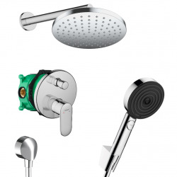 Hansgrohe Vernis Blend Pulsify Set de douche tout en 1 avec Douche de tête 205 XXL + Douchette 3 jets Performance