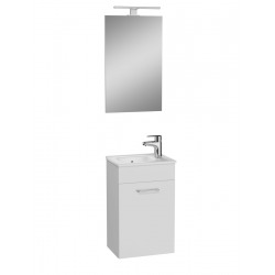 Vitra  Mia ensemble meuble 39x61x28 cm avec miroir, lavabo et éclairage LED, Blanc brillant (MIASET40B)