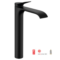 Hansgrohe Vivenis Mitigeur de lavabo surélevé 250 sans tirette ni vidage, bec cascade, noir mat (75042670)
