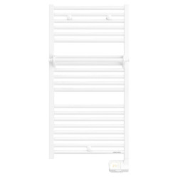 Radiateur sèche serviettes 2012, électrique digital 500W blanc + boîtier de commande digital + barre de portage additionnelle