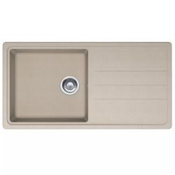 Franke Janus JND 611-100 Evier 97x50cm avec égouttoir réversible, Tectonite, Crème (JND611-100KR)