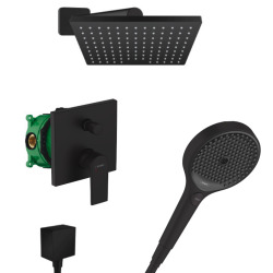 Hansgrohe Vernis Shape Rainfinity Set de douche tout en 1 avec Douche de tête 230 XXL + Douchette à main 3 jets, Noir mat