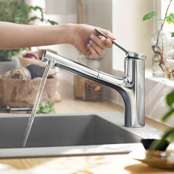  Zesis M33 mitigeur de cuisine 150 avec douchette extractible 2 jets, sBox, Chrome (74803000)