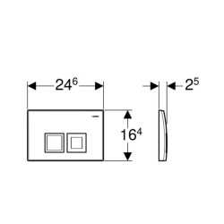 Delta35 plaque de déclenchement double touche, chrome mat  (115.135.46.5)