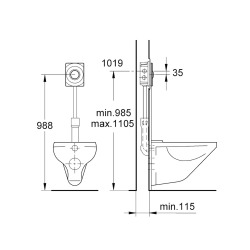 Surf Plaque de commande WC, Chrome (37063000)