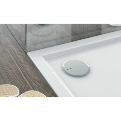 Turboflow2 Bonde pour receveur de douche avec capot ABS chromé, Haut débit 43l/mn (0205700)