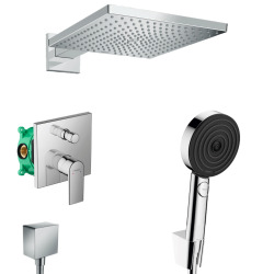 Hansgrohe Vernis Raindance Pulsify Set de douche encastré tout en 1 avec douche de tête 300 XXL + Douchette 3 jets Performance
