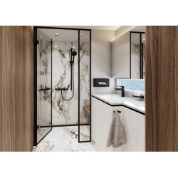 Unica Barre de douche S Puro 65 cm avec flexible de douche, Noir mat (28632670)