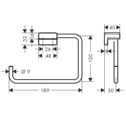 AddStoris Anneau porte-serviette fixation murale, Chrome (41754000)
