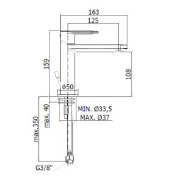 Pavia mitigeur lavabo monocommande, chrome (CA071HCR)